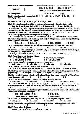 Đề kiểm tra học kì II môn Hóa học Lớp 11 (Cơ bản) - Mã đề 357 - Năm học 2016-2017 - Trường THPT Nguyễn Đình Chiểu